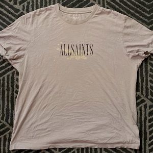 AllSaints bleach splash ss crew (powdered purple)